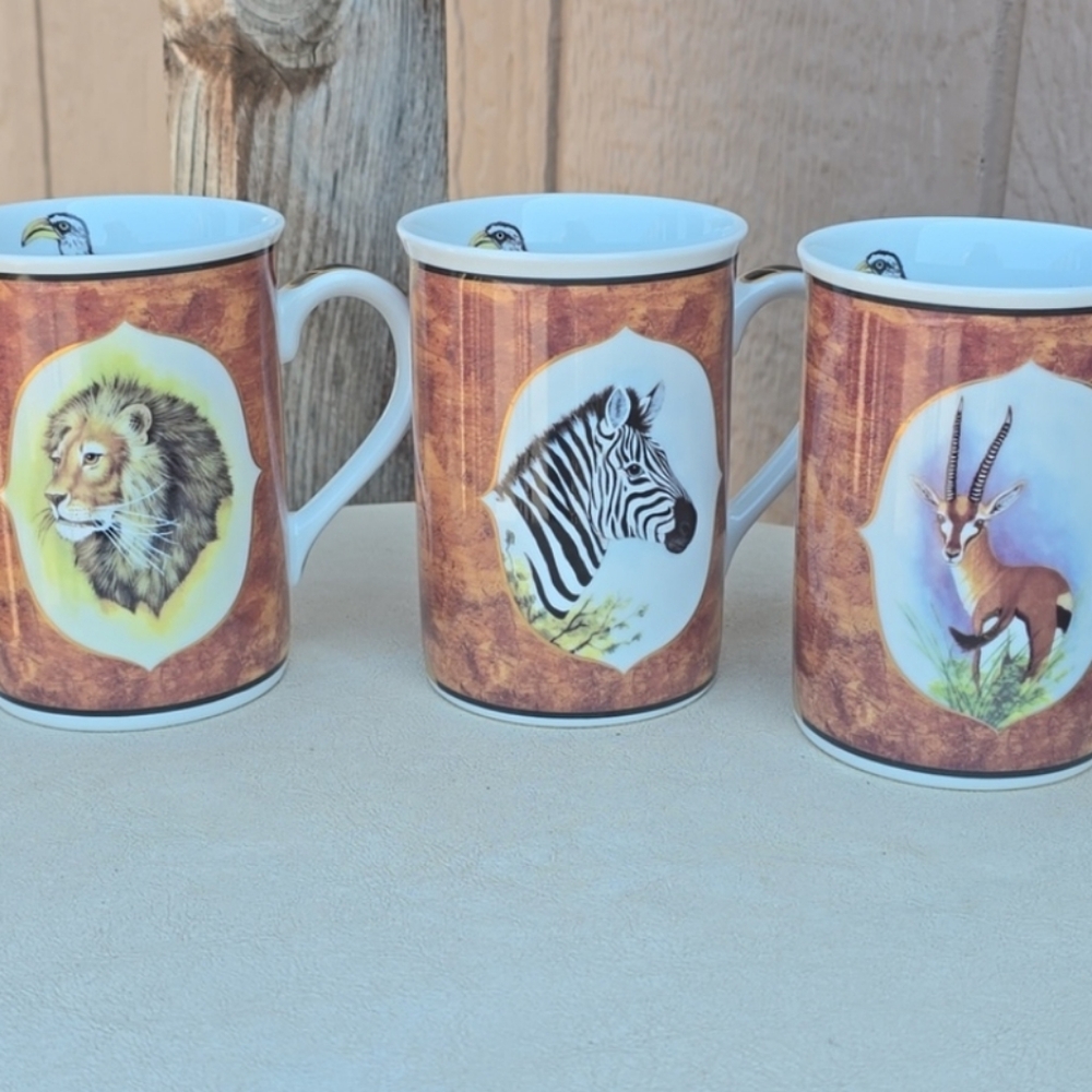 Lynn Chase African Portraits LOT of 3 (Gazelle, Lion, Zebra)